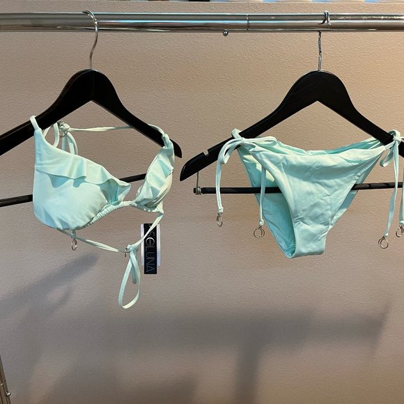 Soluna Women's Bikini Set aqua blue size Small. NWT!!! - Picture 1 of 7
